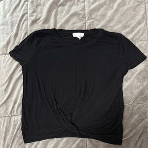 Pink Rose Black Short Sleeve Tee